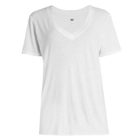 NSF Cielo V-Neck Tee in White - Picture 4 of 5